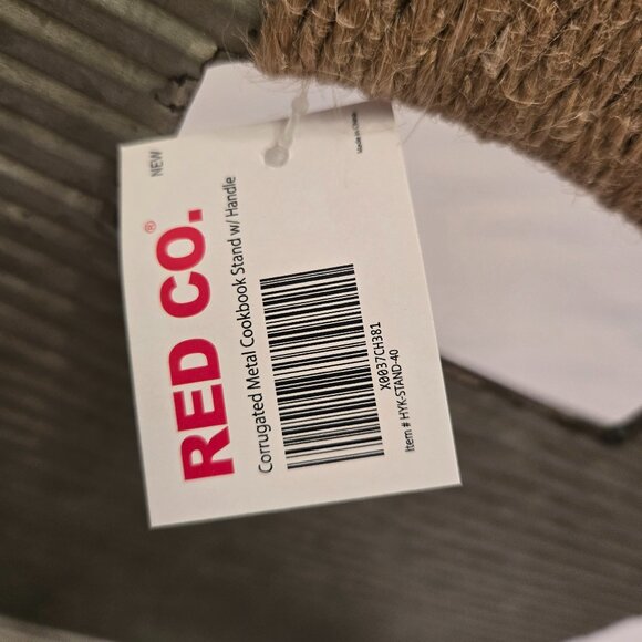 RED CO.  Corrugated Metal Cookbook Display Stand & Recipe Holder  Sz: 11" x 11" - Picture 5 of 8